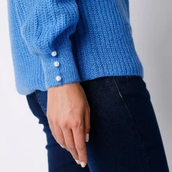 Trui En Vest<Blancheporte Trui met boothals, patenttricot met zachte touch lavendelblauw