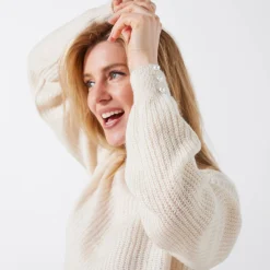 Trui En Vest<Blancheporte Trui met boothals, patenttricot met zachte touch ecru