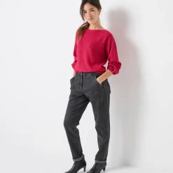 Trui En Vest<Blancheporte Trui met boothals, patenttricot met zachte touch framboos