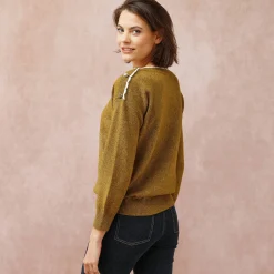 Trui En Vest<Blancheporte Trui met boothals, streelzacht tricot olijfgroen