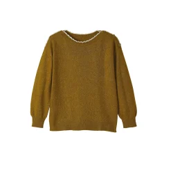 Trui En Vest<Blancheporte Trui met boothals, streelzacht tricot olijfgroen
