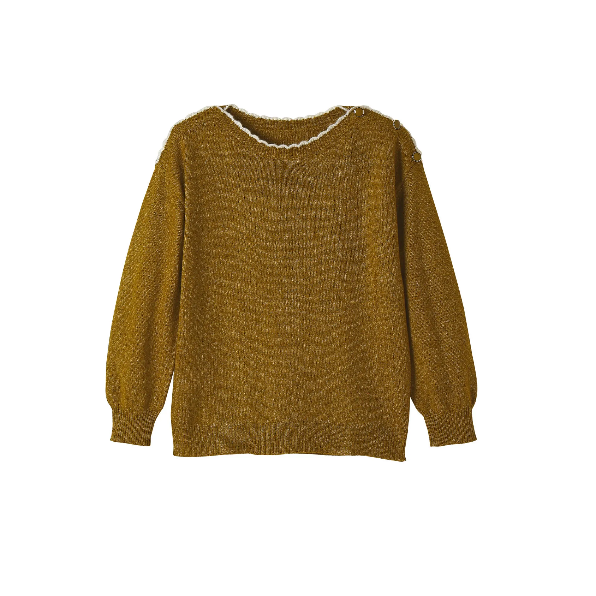 Trui En Vest<Blancheporte Trui met boothals, streelzacht tricot olijfgroen