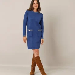 Jurk<Blancheporte Trui met glanzende details, 2 zakken blauw