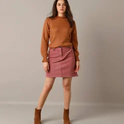 Trui En Vest<Blancheporte Trui met hoge kraag, frisotti-afwerking karamel