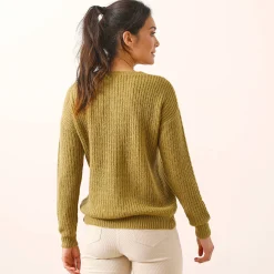 Trui En Vest<Blancheporte Trui met kabelmotieven - patenttricot mosgroen