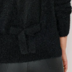 Feestoutfits Dames|Trui En Vest<Blancheporte Trui met kanten rug, in harig tricot zwart