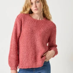 Trui En Vest<Blancheporte Trui met lange mouwen in lusjestricot, afhangende schouders roze