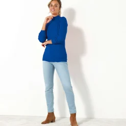 Trui En Vest<Blancheporte Trui met opstaande kraag, 72 cm lang felblauw