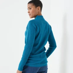 Trui En Vest<Blancheporte Trui met opstaande kraag, 72 cm lang eendenblauw