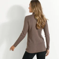 Trui En Vest<Blancheporte Trui met opstaande kraag, 72 cm lang taupe