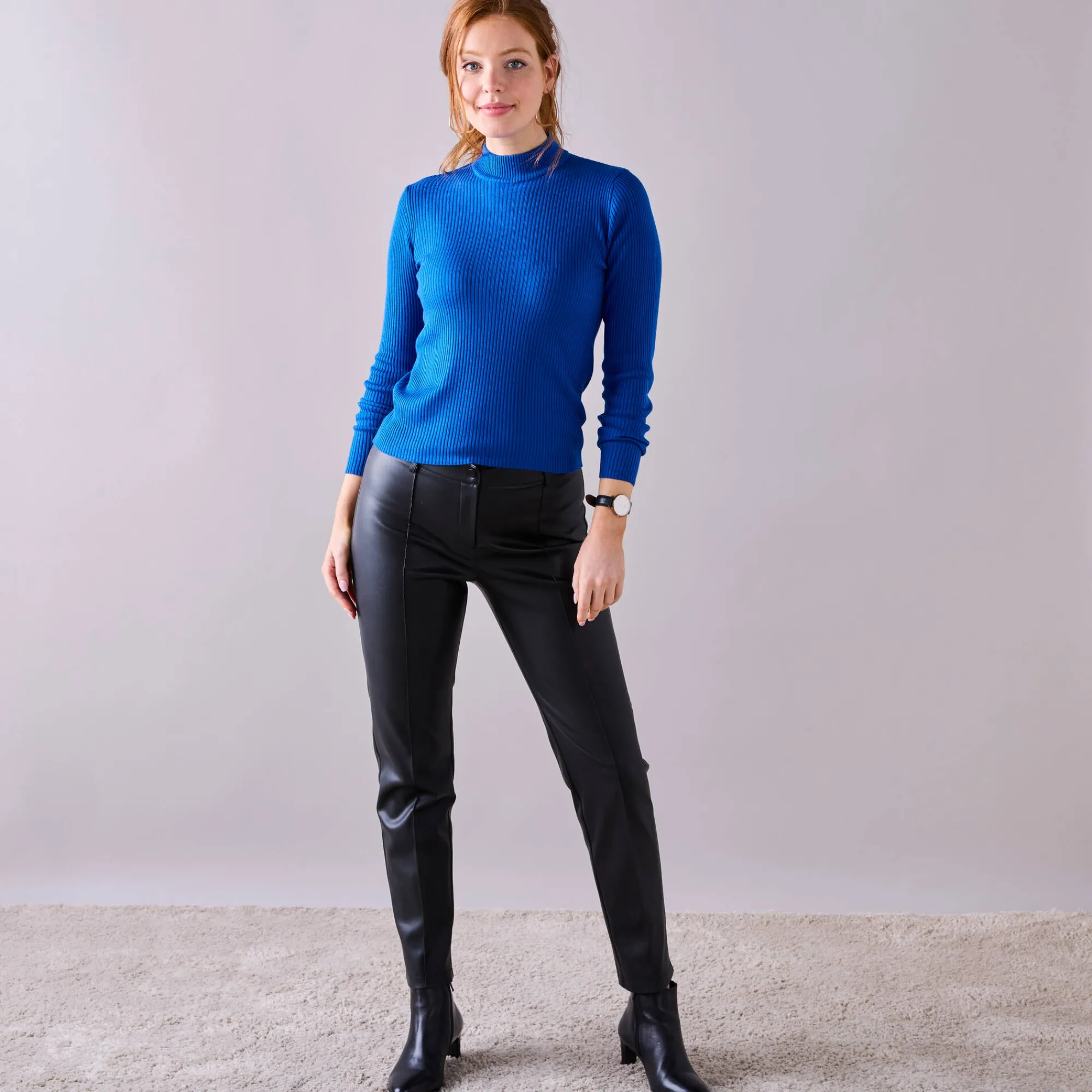 Trui En Vest<Blancheporte Trui met opstaande kraag, 63 cm lang felblauw