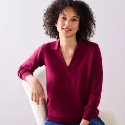 Trui En Vest<Blancheporte Trui met polokraag, lamswol bordeaux