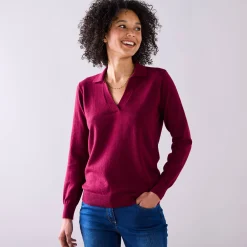 Trui En Vest<Blancheporte Trui met polokraag, lamswol bordeaux