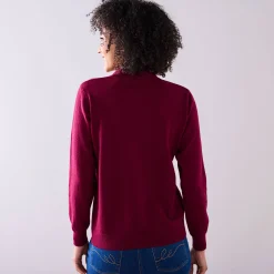 Trui En Vest<Blancheporte Trui met polokraag, lamswol bordeaux