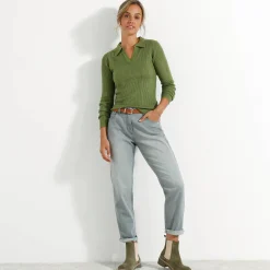 Trui En Vest<Blancheporte Trui met polokraag, ribtricot olijfgroen