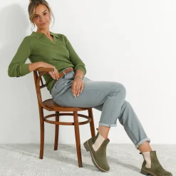 Trui En Vest<Blancheporte Trui met polokraag, ribtricot olijfgroen