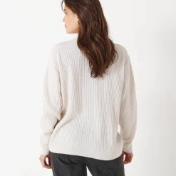 Trui En Vest<Blancheporte Trui met polokraag, ribtricot ecru