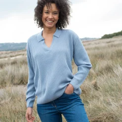 Trui En Vest<Blancheporte Trui met polokraag, ribtricot grijsblauw