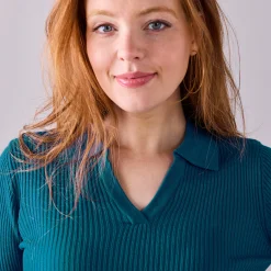 Trui En Vest<Blancheporte Trui met polokraag, ribtricot eendenblauw