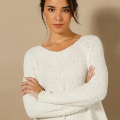 Feestoutfits Dames|Trui En Vest<Blancheporte Trui met rijgwerk achter ecru