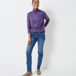 Trui En Vest<Blancheporte Trui met rolkraag, zachte touch aubergine