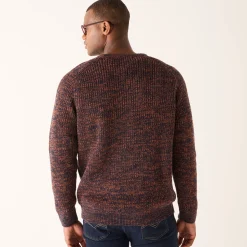 Trui En Vest<Blancheporte Trui met ronde hals en haak ingezette mouwen, patenttricot met 30% wol gespikkeld oranje