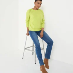 Trui En Vest<Blancheporte Trui met ronde hals, fantasietricot met zachte touch anijs
