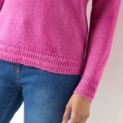 Trui En Vest<Blancheporte Trui met ronde hals, fantasietricot met zachte touch violine