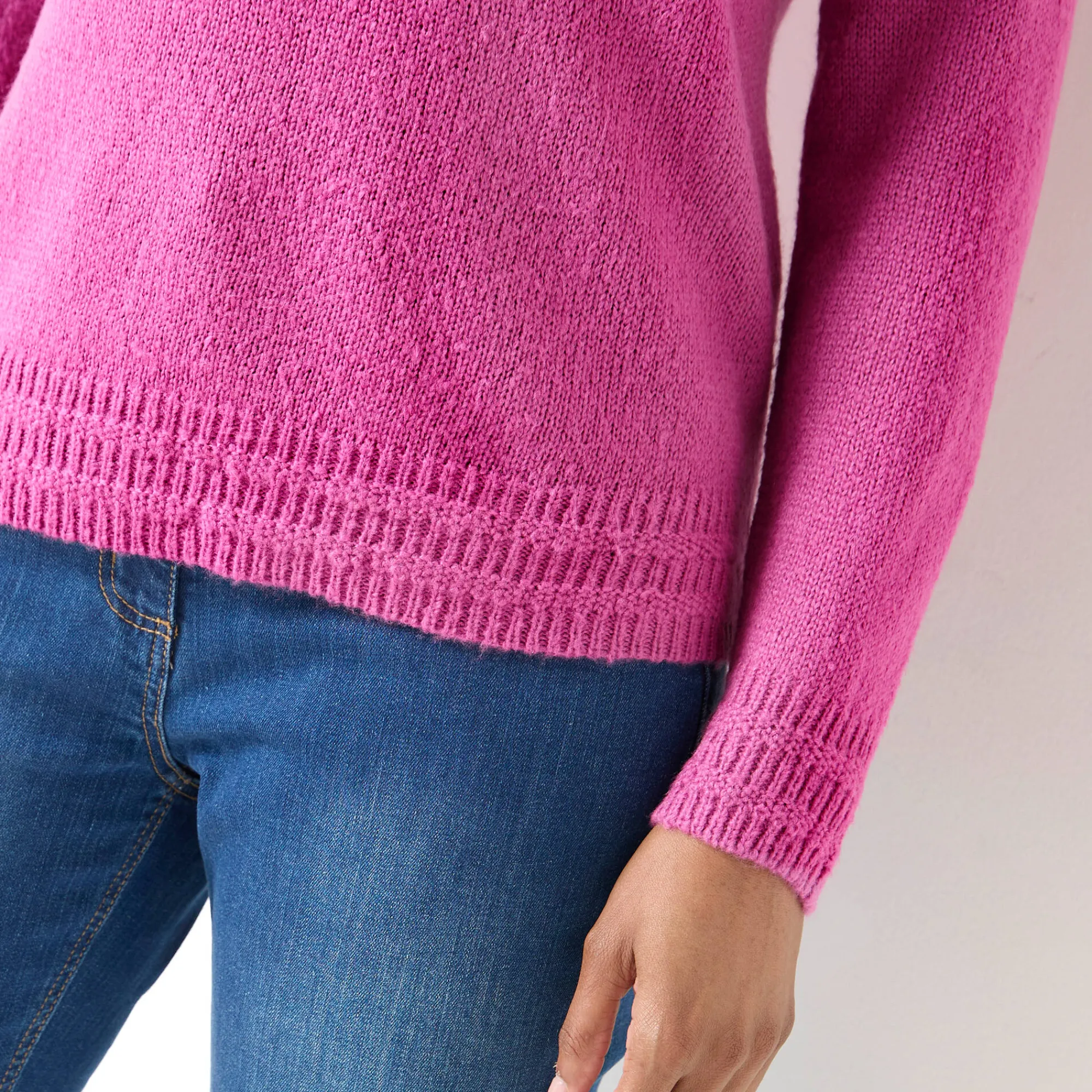 Trui En Vest<Blancheporte Trui met ronde hals, fantasietricot met zachte touch violine
