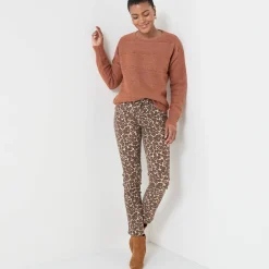 Trui En Vest<Blancheporte Trui met ronde hals, harig fantasietricot karamel