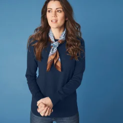 Trui En Vest<Colors&Co Trui met ronde hals in lamswol marine