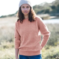 Trui En Vest<Blancheporte Trui met ronde hals in ribtricot chiné rozenhout