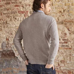 Feestoutfits Heren|Trui En Vest<Blancheporte Trui met ronde hals met 80% wol lichttaupe