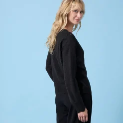 Trui En Vest<Blancheporte Trui met ronde hals Special Petites, pointelle-breisel zwart