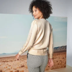 Trui En Vest<Blancheporte Trui met ronde hals, streelzachte fantasietouch ecru