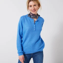 Trui En Vest<Blancheporte Trui met Tunesische hals, patenttricot met zachte touch lavendelblauw
