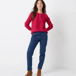 Trui En Vest<Blancheporte Trui met Tunesische hals, patenttricot met zachte touch framboos