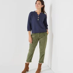 Trui En Vest<Blancheporte Trui met Tunesische hals en 3/4-mouwen, fantasietricot marine