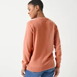 Trui En Vest<Colors&Co Trui met V-hals in lamswol chiné roze