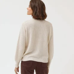 Trui En Vest<Blancheporte Trui met V-hals, patenttricot ecru