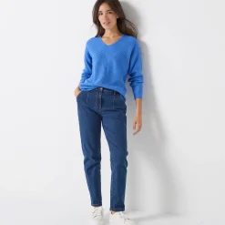 Trui En Vest<Blancheporte Trui met V-hals, patenttricot met zachte touch lavendelblauw