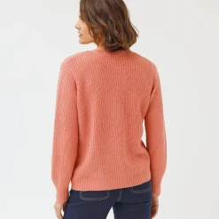 Trui En Vest<Blancheporte Trui met V-hals, patenttricot rozenhout