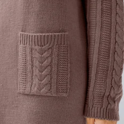 Jurk<Blancheporte Trui-jurk in kabeltricot taupe