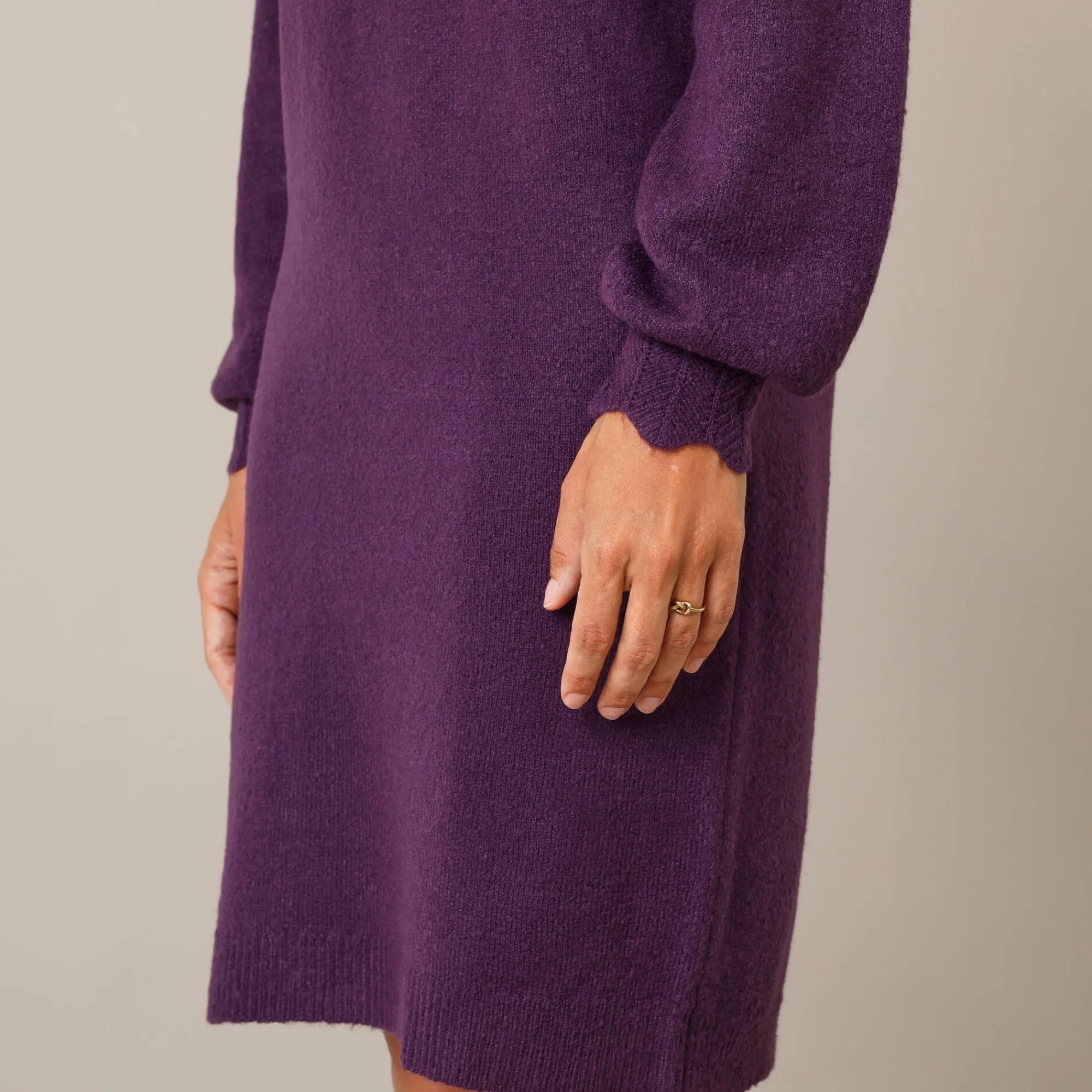 Jurk<Blancheporte Trui-jurk met geschulpte afwerking, fantasietricot pruim