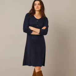 Jurk<Blancheporte Trui-jurk met knoopsluiting marine