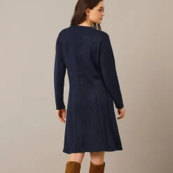 Jurk<Blancheporte Trui-jurk met knoopsluiting marine
