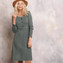 Jurk<Blancheporte Trui-jurk met knoopsluiting bronskleur