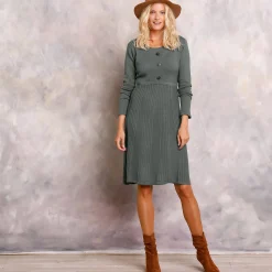 Jurk<Blancheporte Trui-jurk met knoopsluiting bronskleur