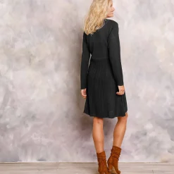 Jurk<Blancheporte Trui-jurk met knoopsluiting zwart