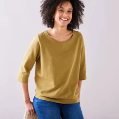 T-Shirt En Topje<Blancheporte T-shirt in glanstricot bronskleur